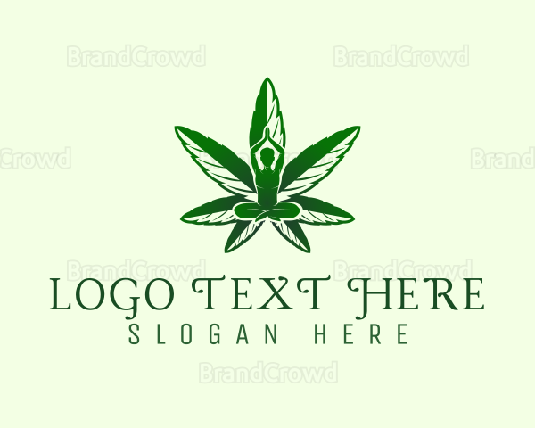 Green Cannabis Meditation Logo
