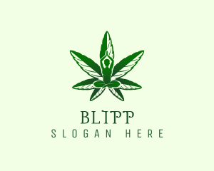 Herb - Green Cannabis Meditation logo design