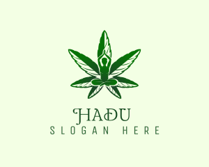 Human - Green Cannabis Meditation logo design