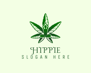 Cbd - Green Cannabis Meditation logo design