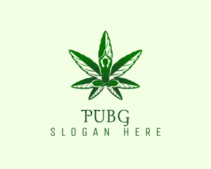 Herbal - Green Cannabis Meditation logo design