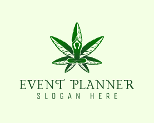 Exercise - Green Cannabis Meditation logo design