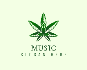 Exercise - Green Cannabis Meditation logo design