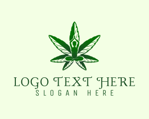 Exercise - Green Cannabis Meditation logo design