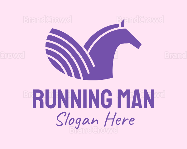 Purple Unicorn Horse Logo