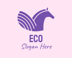 Purple Unicorn Horse Logo