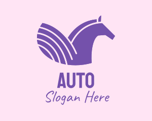 Purple Unicorn Horse Logo