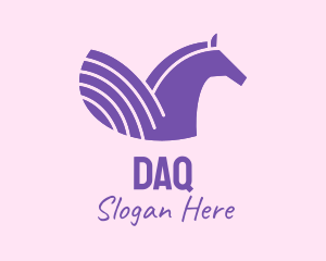 Purple Unicorn Horse Logo