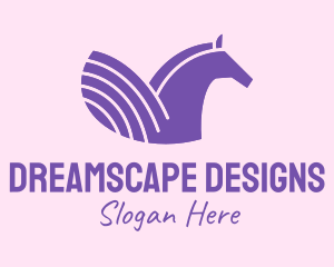 Fictional - Purple Unicorn Horse logo design