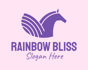 Purple Unicorn Horse logo design