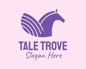 Purple Unicorn Horse logo design