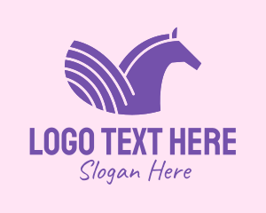 Freedom - Purple Unicorn Horse logo design