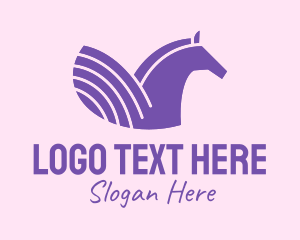 Purple Unicorn Horse Logo