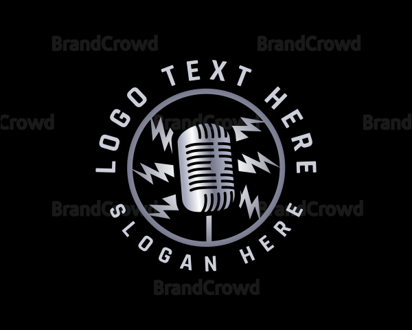 Podcast Microphone Broadcast Logo