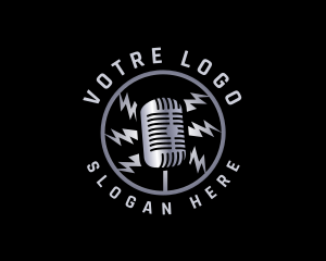 Podcast Microphone Broadcast Logo