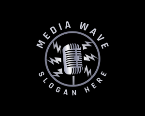 Broadcast - Podcast Microphone Broadcast logo design