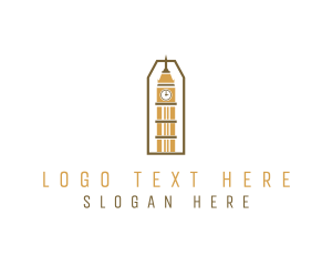 Gold Tower - Big Ben Clock logo design