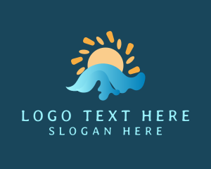 Ocean - Solar Ocean Waves logo design