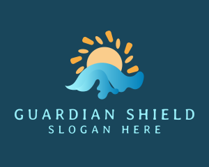 Resort - Solar Ocean Waves logo design