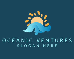 Solar Ocean Waves logo design