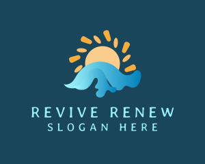 Solar Ocean Waves logo design