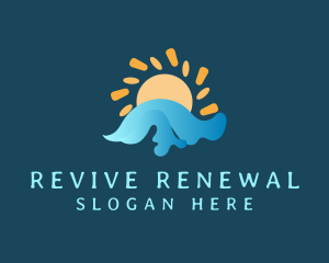 Solar Ocean Waves logo design