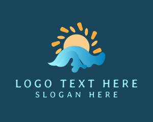 Beach - Solar Ocean Waves logo design