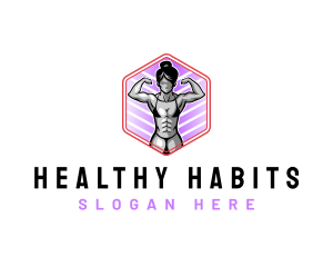 Woman Fitness Training logo design