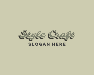 Retro Cursive Script logo design