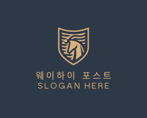 Elegant Horse Shield logo design