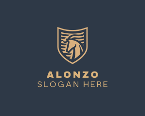 Elegant Horse Shield logo design