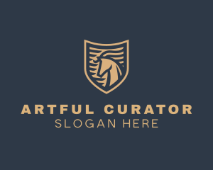 Elegant Horse Shield logo design