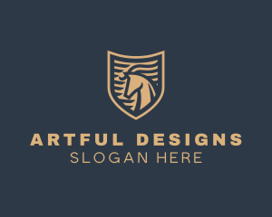 Elegant Horse Shield logo design