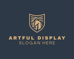 Elegant Horse Shield logo design