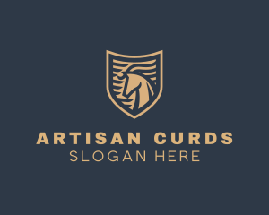 Elegant Horse Shield logo design