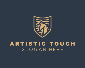 Elegant Horse Shield logo design