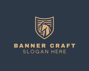 Elegant Horse Shield logo design