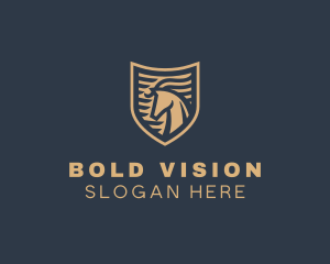 Elegant Horse Shield logo design