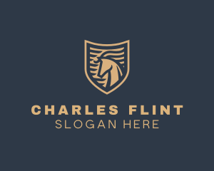 Elegant Horse Shield logo design