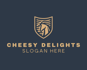 Elegant Horse Shield logo design