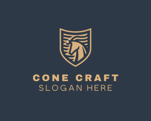 Elegant Horse Shield logo design