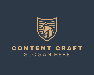 Elegant Horse Shield logo design