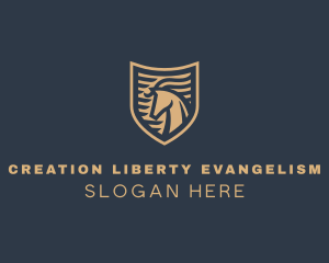 Elegant Horse Shield logo design