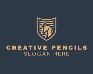 Elegant Horse Shield logo design