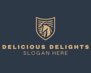 Elegant Horse Shield logo design