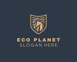 Elegant Horse Shield logo design