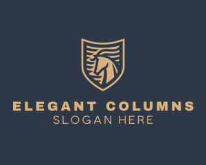 Elegant Horse Shield logo design