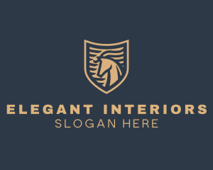 Elegant Horse Shield logo design