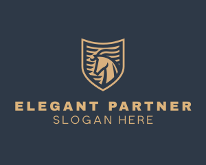 Elegant Horse Shield logo design