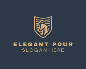 Elegant Horse Shield logo design